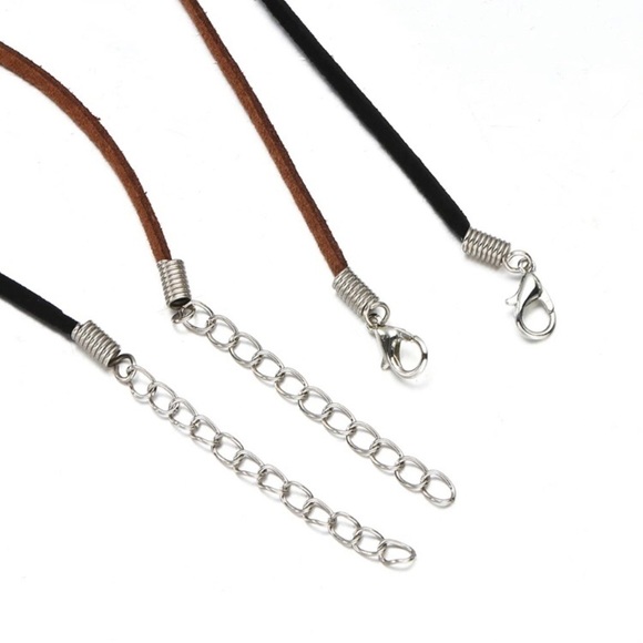🔴 5 for $10 ONE BLACK Suede Leather Cord Necklace - Picture 2 of 3